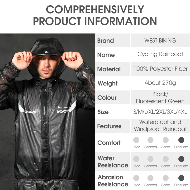 Cycling Gear Jacket - New Waterproof Bike Raincoat Set Windproof